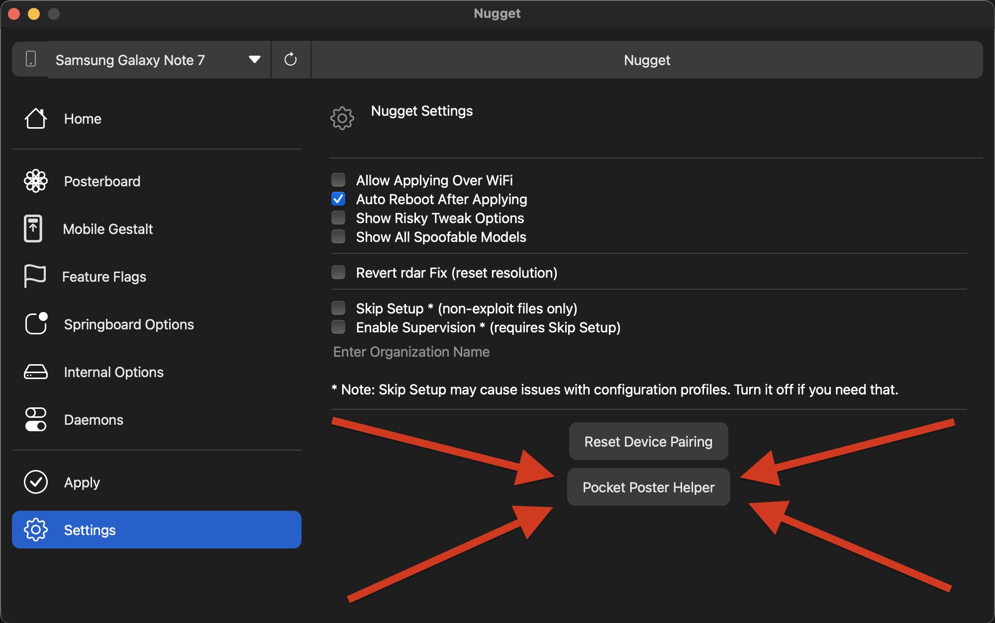 Pocket Poster onboarding with Nugget helper